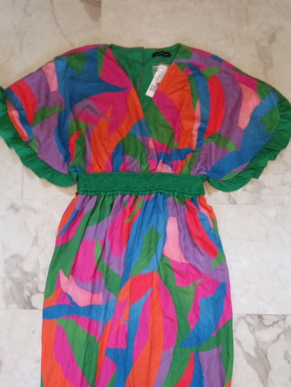 GoodtimeUSA Colorblock Romper with Bright Orange & Green